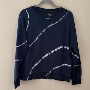 Athleta Sundown Sweatshirt Eclipse Blue Tie-Dye Long Sleeve Size Medium